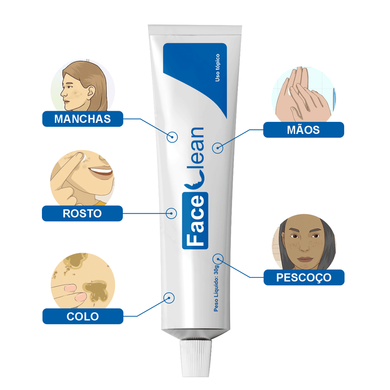 Face Clean Creme Clareador de Pele Contra Manchas e Melasma