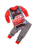 Conjuntos de pijamas infantis para bebes meninas e meninos Lightning Mcqueen pijamas roupas de algodao 95 carros de densenho