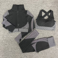 2\3 PÇS SEM COSTURA feminina conjunto de yoga treino roupas esportivas roupas de ginastica manga longa corte top leggings