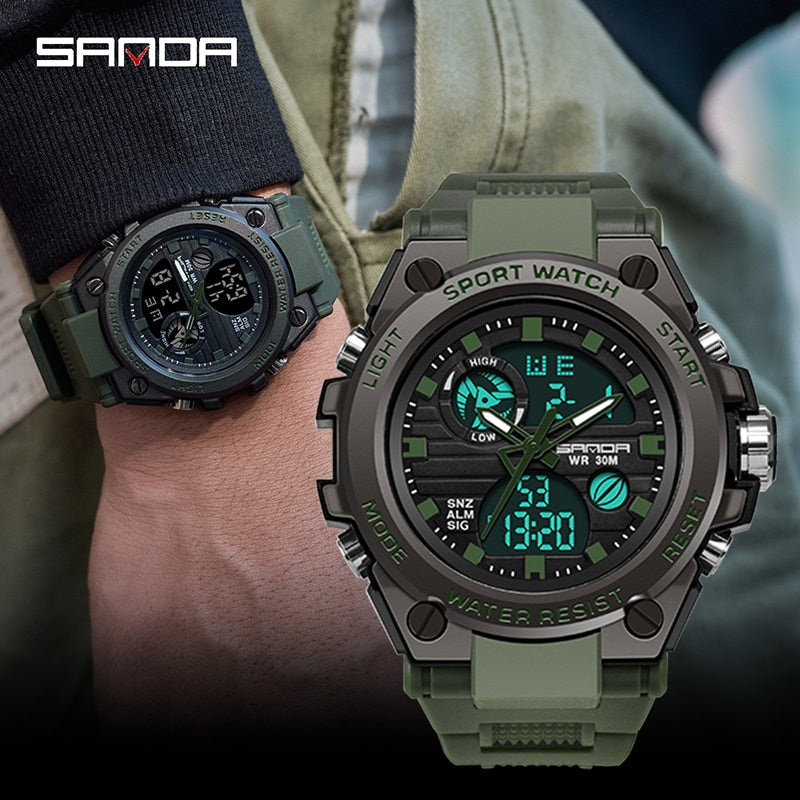 SANDA Marca G estilo relogio digital masculino shock relogios esportivos militares moda relogio Eletronico a prova D agua Relogios Masculino.