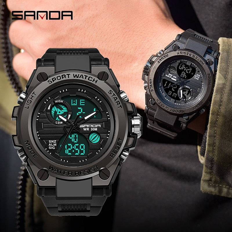 SANDA Marca G estilo relogio digital masculino shock relogios esportivos militares moda relogio Eletronico a prova D agua Relogios Masculino.