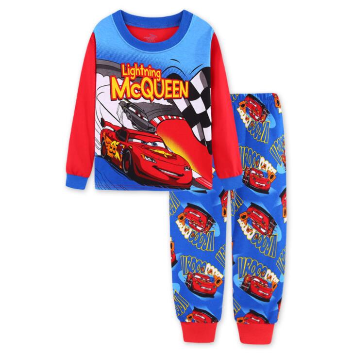 Conjuntos de pijamas infantis para bebes meninas e meninos Lightning Mcqueen pijamas roupas de algodao 95 carros de densenho