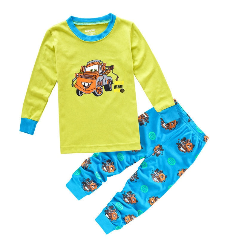 Conjuntos de pijamas infantis para bebes meninas e meninos Lightning Mcqueen pijamas roupas de algodao 95 carros de densenho