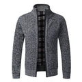 Outono inverno quente cardigan masculino fleece ziper blusas jaquetas masculinas slim fit malha casaco grosso