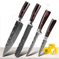 conjunto de facas de cozinha profissional cutelo afiado faca de corte cabo de madeira ferramenta de cozinha  laser 1-10 peças