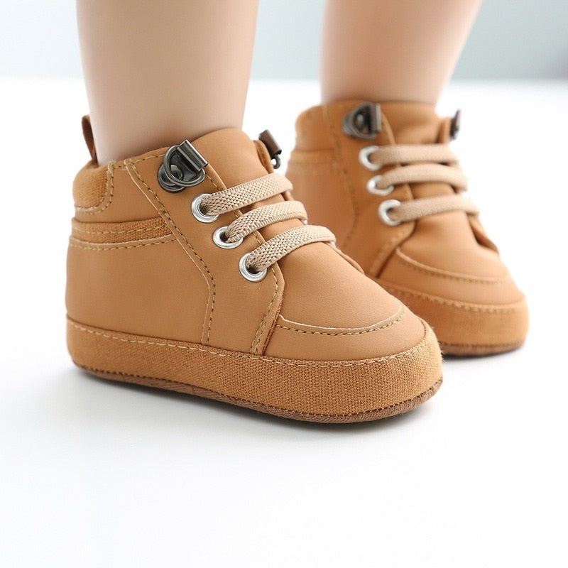 Sapatos de bebe menino recem-nascido infantil casual confortavel sola de algodao antiderrapante couro.