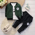 Conjunto de roupas de bebe menino moda algodao com capuz tops mais calças 3 peças