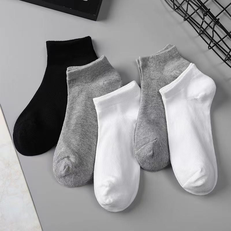 15 Pares de meias unissex corte baixo respiravel negocio barco solida confortavel tornozelo casual branco preto