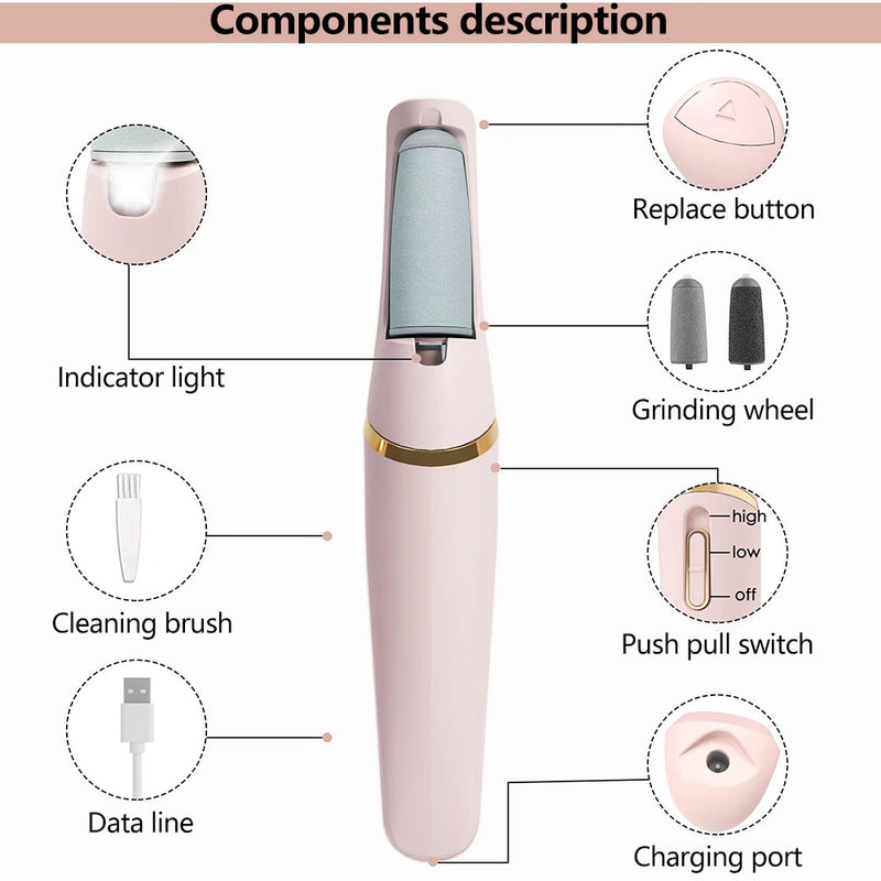 Removedor profissional eletrico pedicure Cuidados com a pele Beleza saude Removedor de pele morta.