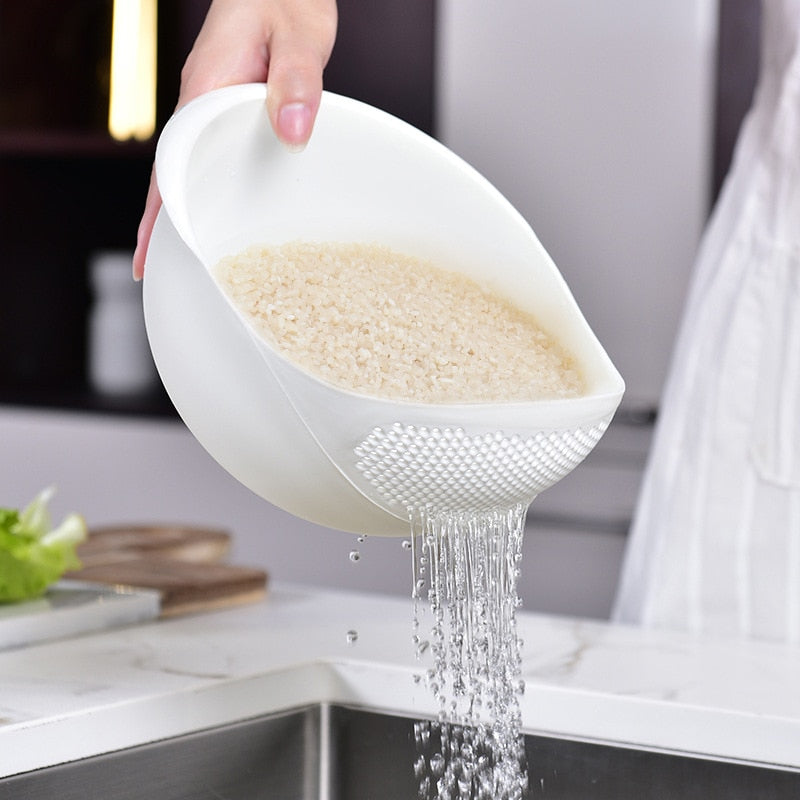 Peneira de arroz coador de plastico cesta de ralo cozinha com alças