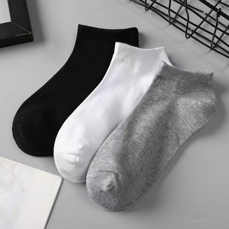 15 Pares de meias unissex corte baixo respiravel negocio barco solida confortavel tornozelo casual branco preto