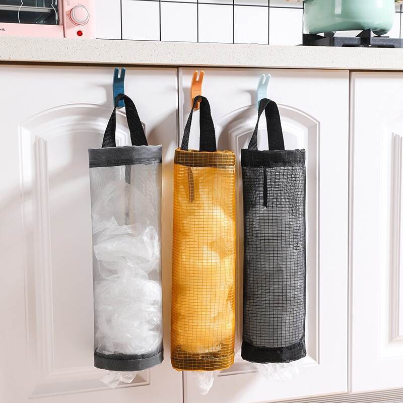 Dispensador de saco de lixo de parede armazenamento para cozinha Suporte para saco de compras montado na parede acessorios para casa.