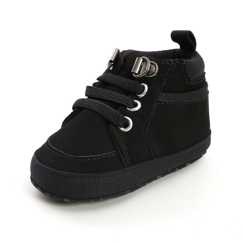 Sapatos de bebe menino recem-nascido infantil casual confortavel sola de algodao antiderrapante couro.