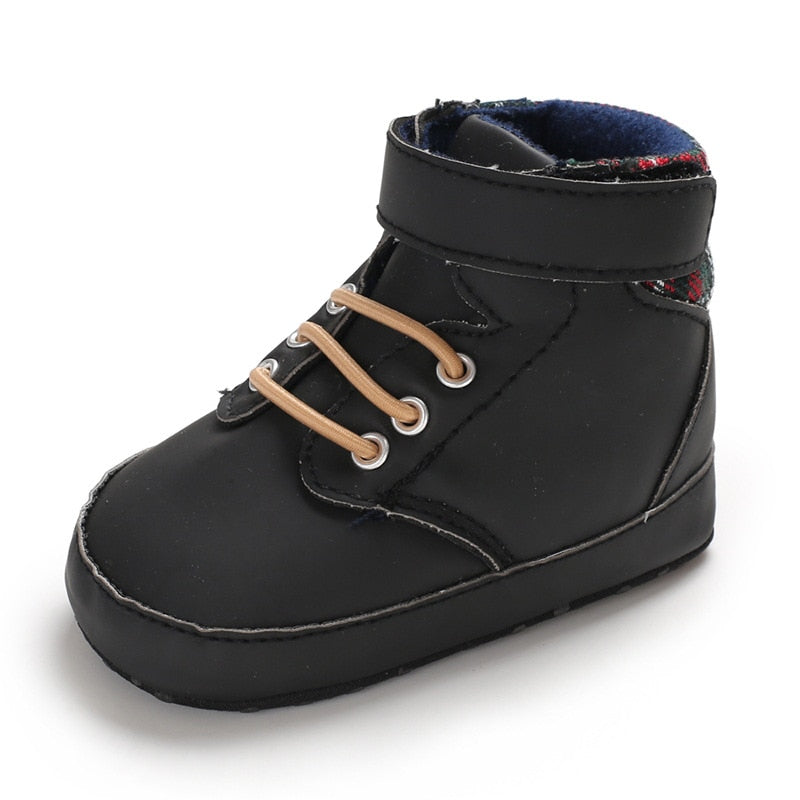 Sapatos de bebe menino recem-nascido infantil casual confortavel sola de algodao antiderrapante couro.