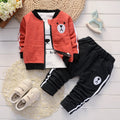 Conjunto de roupas de bebe menino moda algodao com capuz tops mais calças 3 peças