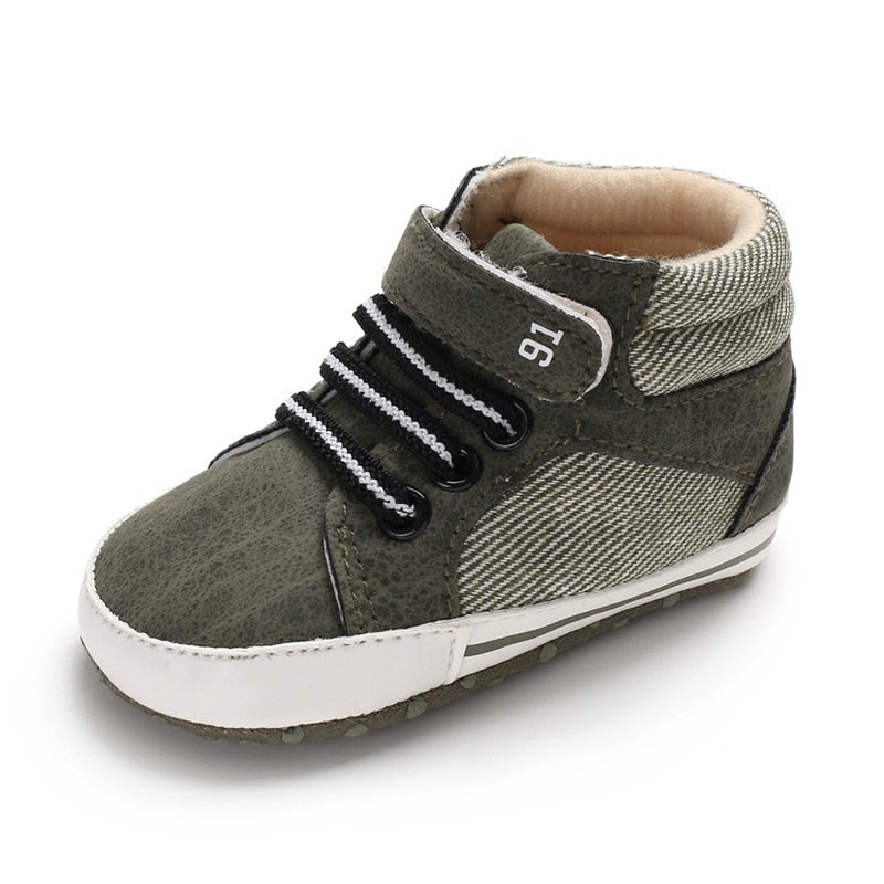 Sapatos de bebe menino recem-nascido infantil casual confortavel sola de algodao antiderrapante couro.