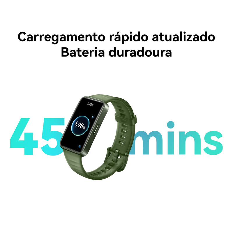 Banda inteligente HUAWEI Band 8, design ultrafino, bateria de 14 dias carregamento rapido, resposta rapido de feedback, compativel com IOS.