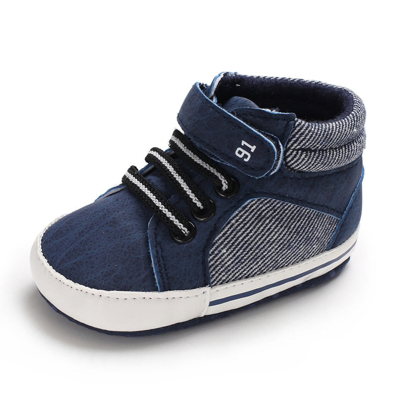 Sapatos de bebe menino recem-nascido infantil casual confortavel sola de algodao antiderrapante couro.