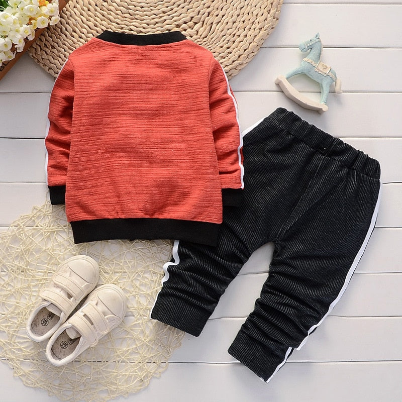 Conjunto de roupas de bebe menino moda algodao com capuz tops mais calças 3 peças