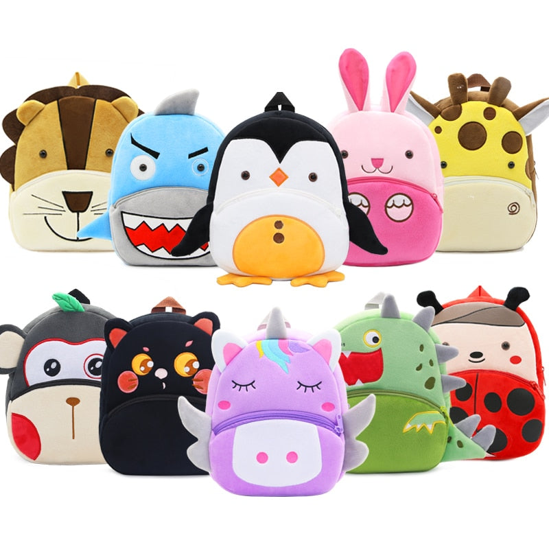 Mochilas de animais fofos desenhos animados de pelucia para crianças mochila escolares meninas e meninos